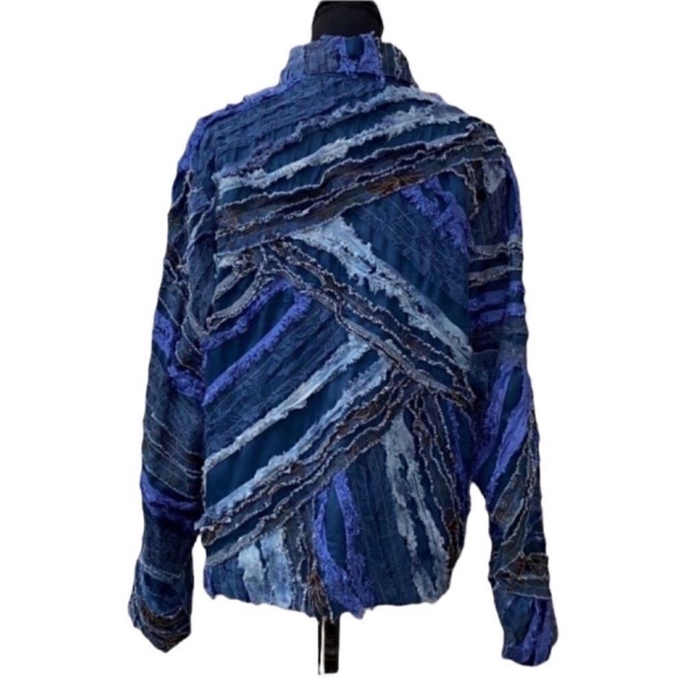 Women's PatchWork Blue Jacket - Picture 2 of 6